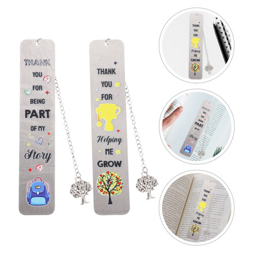 2 Anhänger Lesezeichen Seitenmarkierungen Tabs Buch Silber 2