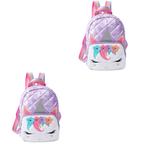 2Stk. Kinder Rucksack Plüsch Schulranzen Für 2