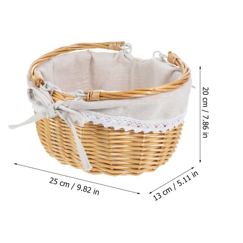 Handheld Einkaufskorb Ernte Weidenrund 1