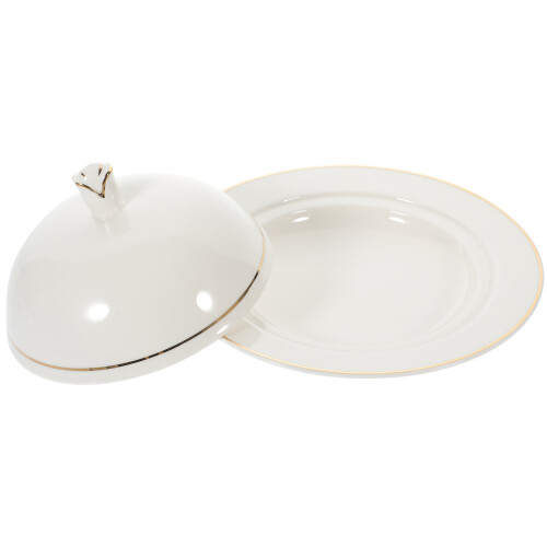 Dinnerplatte Mit Deckel Keramik Gold 1 Set 2