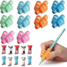 Pencil Grips for Kids Handwriting, 16 PCS (8 Grips + 8 Clips), School Supplies, Grip Pencils for Children