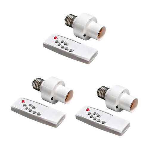 (3 sets) 1/3 Set E27 Base Lamp Holder Light Switches Remote Control Light Socket Wireless Light Bulbs Socket Switches with Timer