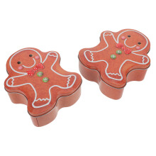 2Pièces Boîte De Rangement En Métal Marron Gingerbread Pour Douceurs