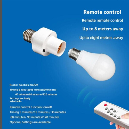 (1 set) 1/3 Set E27 Base Lamp Holder Light Switches Remote Control Light Socket Wireless Light Bulbs Socket Switches with Timer 1