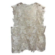 (apricot) Breathable Sleeveless Tank with Embroidery Butterfly Detailing Casual Camisole Crop Top Casual Vest for Women Girls White