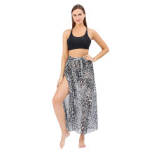 Beach-Sarong Pareo-Womens Floral Print-gray leopard print