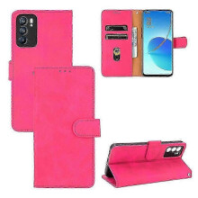 (Pink) Premium PU Leather Flip Folio Wallet Case with Card Slot & Built-in Magnet for OPPO Reno 6 5G