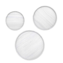 (White) Pack of 3 Flexible Silicone Storage Trays Accessory for Bathroom and Kitchen Supplies Use Practical and Portable White