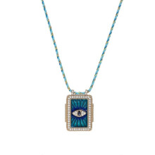 (blue eyes 2) Adjustable Tarot Card Pendant Necklace Occult Tarot Card Sign Necklace Accessories for Individualized Fashion Statement