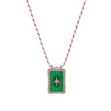 (Green pointed 3) Adjustable Tarot Card Pendant Necklace Occult Tarot Card Sign Necklace Accessories for Individualized Fashion Statement