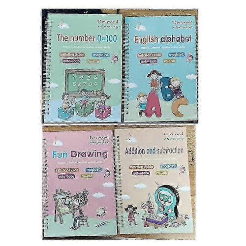 4Pcs English Writing Practice Copybooks