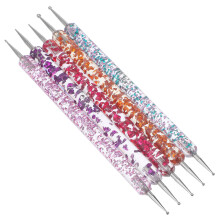 5 Stuks Manicure Nailart Gereedschapsset Met Strassjes En Dotting Pen