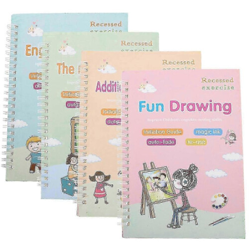 4Pcs English Writing Practice Copybooks 1
