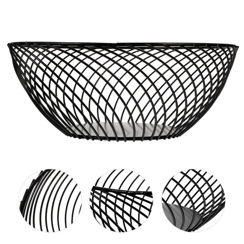Iron Art Fruit Storage Basket Kitchen Snack Holder Drain Basket 2
