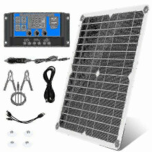 300w 12v 24v Solar Panel Set Kit with Battery Clip Charger and 40a Controller for Car Rv Caravan Charging