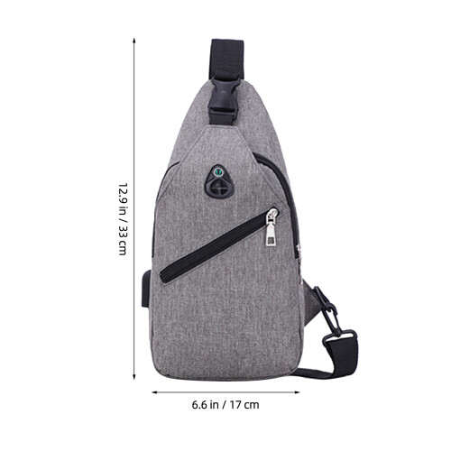 Herren Sport Brusttasche Grau 1 Stuck 2