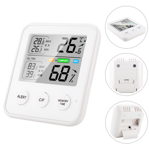 Indoor Hygrometer Elektronisch Weiß 1 Satz 2