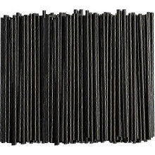 250 Count 7.75 Inch Black Plastic Drinking Straws Disposable for Beverages