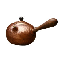 (10cmx10cmx10cm, Style C) 0.75L Tea Kettle with Insulated Handle Handmade for Outdoor Hiking and Tea House Usage