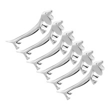 6Stk Zinklegierung Metall Essstäbchenhalter Silber Für Zuhause