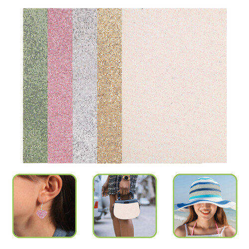 Glitzer Bastelpapier Glänzende Bunt 5er Pack 1