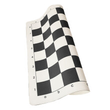 Leather Tournament Chess Board Non Slip-Black White Small