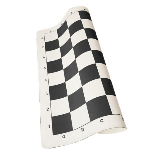Leather Tournament Chess Board Non Slip-Black White Small