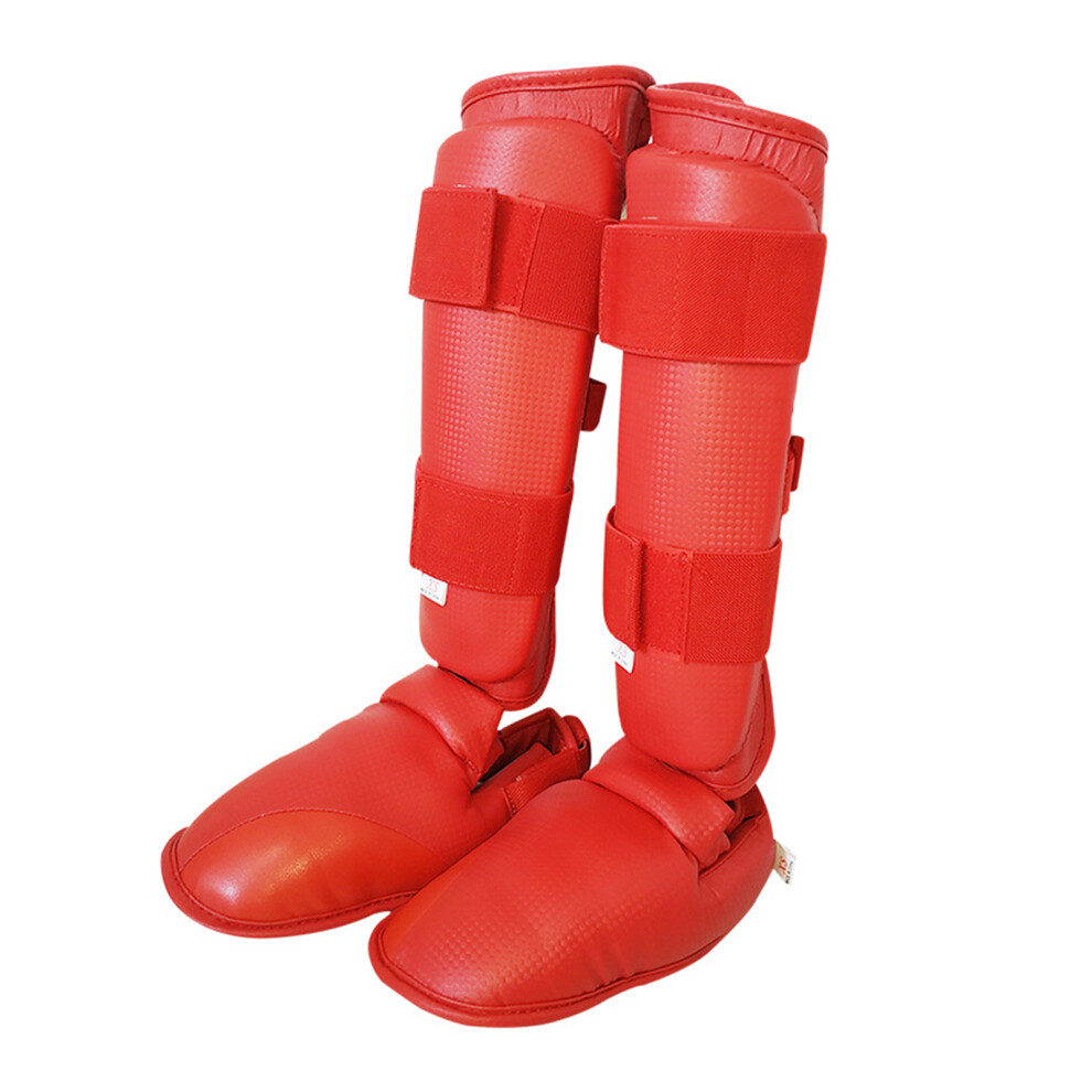 1 Pair Practical Shin Guards Kickboxing Protective Shin- Xs Red 7696000176000
