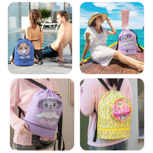 Dry Wet Separation Swimming Bag with Drawstring-Style 01 2