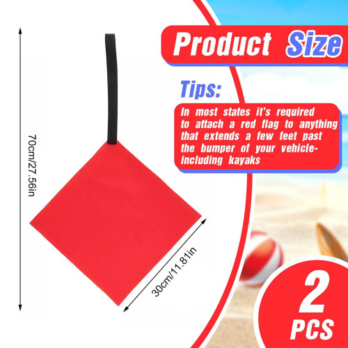 2Pcs Kayak Warning Flags Canoes Warning Flags with Webbing Kayak 2