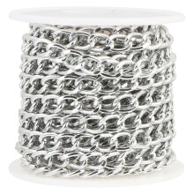 1 Rolle Gepäckkette Aluminium, Silbernes Halskettenkabel