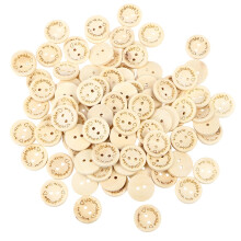 100Stk Holzknöpfe Bambus Vintage Für Scrapbooking