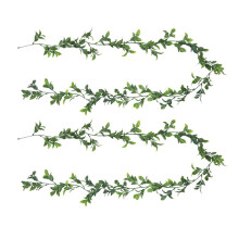 2Pcs Realistic Green Plastic Rattan Plant Pendants Hanging Decoration