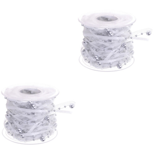 2 Perlenband Für Hochzeitsstrauß Bastelset Silber 2