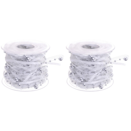 2 Perlenband Für Hochzeitsstrauß Bastelset Silber 1