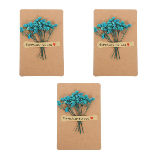3Stk 3D Trockenblumen Klappgrußkarten 1