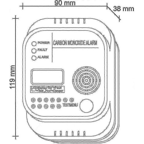 Car Monoxide Detector Battery Powered Gas Detector with Display and Thermometer 2