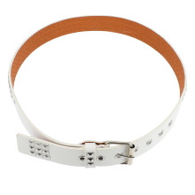 Modischer Nietengürtel Für Damen Herren Weiß PU 43,3x1,5 Zoll