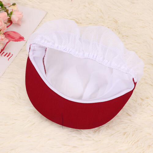 Mesh Arbeitsmütze Kochmütze Rot Unisex 1