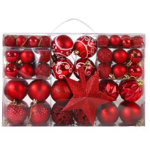 Red 101 Piece Hanging Christmas Tree Baubles