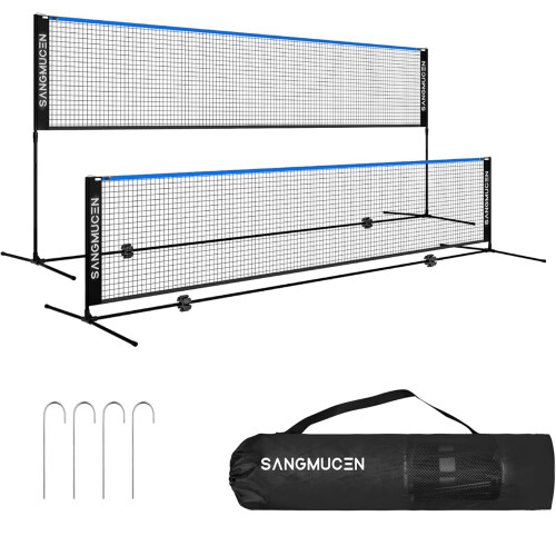 Gr8 Home Blue Black 4m Badminton Net Post Set