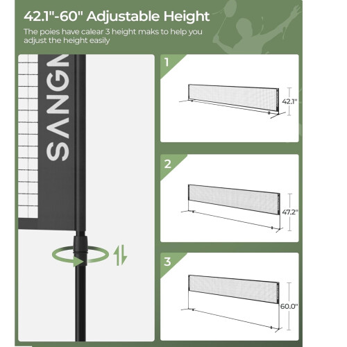 Gr8 Home Black 4m Badminton Net Post Set 1
