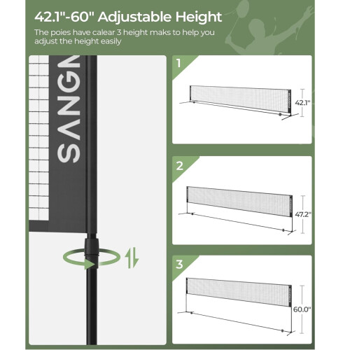 Gr8 Home Black 5m Badminton Net Post Set 2