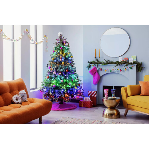 7ft Pre-Lit Colour Changing Twinkly Natural Look Christmas Tree 1