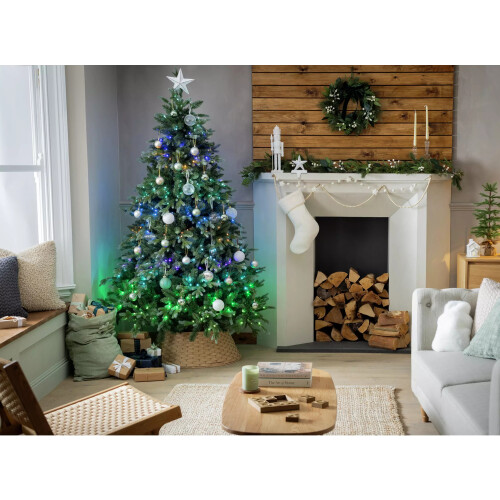 7ft Pre-Lit Colour Changing Twinkly Natural Look Christmas Tree 2