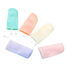 5Pcs Pe Mesh Soap Bags Assorted Colors for Home Use Foaming Soap Pouch