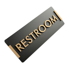 Badezimmer Schild Acryl Wand Schwarz 1 Satz