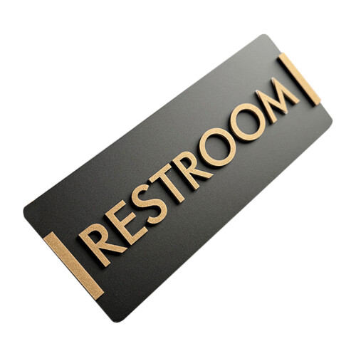 Badezimmer Schild Acryl Wand Schwarz 1 Satz