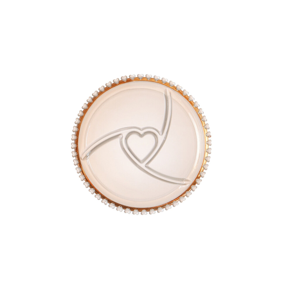 Karaca Glory Glass Heart Service Plate, 23cm, Amber-image-OPC-PJVJCKX-NEW