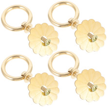 4Stk Einloch Ringgriff Blumenform Tee Büro Messing